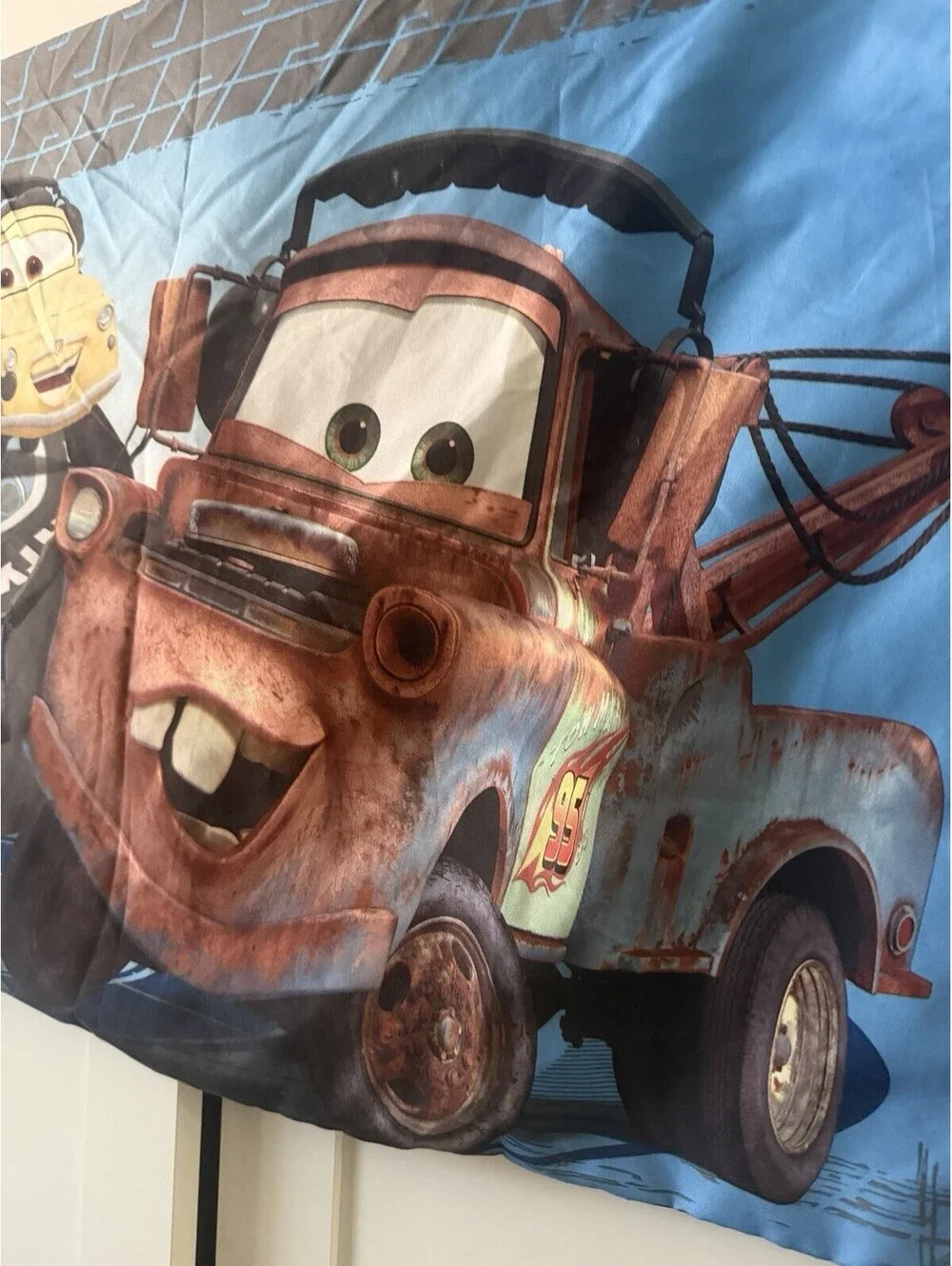 2012 Era Disney Cars 2 Double Sided Queen Pillowcase Lightning McQueen Mater